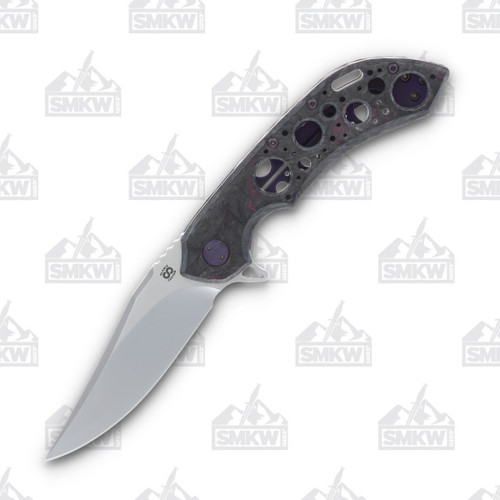 Olamic Wayfarer 247 Folding Knife iSolo Special Edition Bowie Purple Dark Matter Fat Carbon (Acid Rain)
