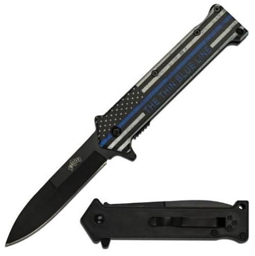 Thin Blue Line Spring-Assisted Folding Knife
