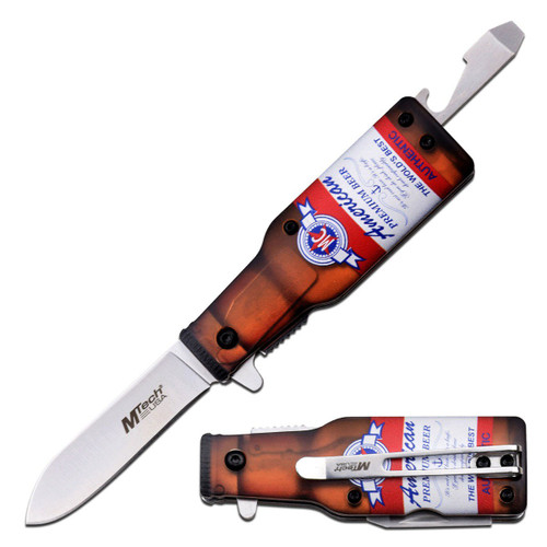 MTech Spring-Assisted Folding Knife American Premium Beer
