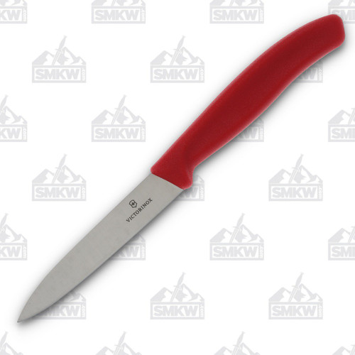 Victorinox 4" Paring Knife Large Handle Red