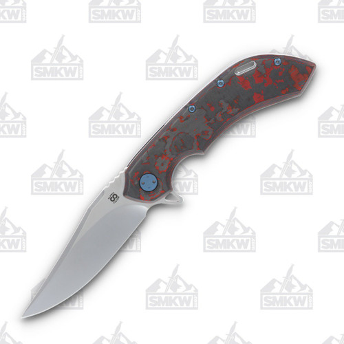 Olamic Wayfarer 247 Folding Knife T-089B Bowie Lava Flow Fat Carbon (Kinetic Ocean)