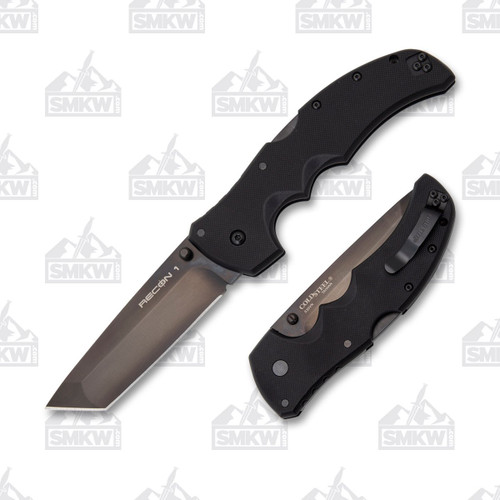 Cold Steel Recon 1 Folding Knife 4in Black DLC Tanto Blade