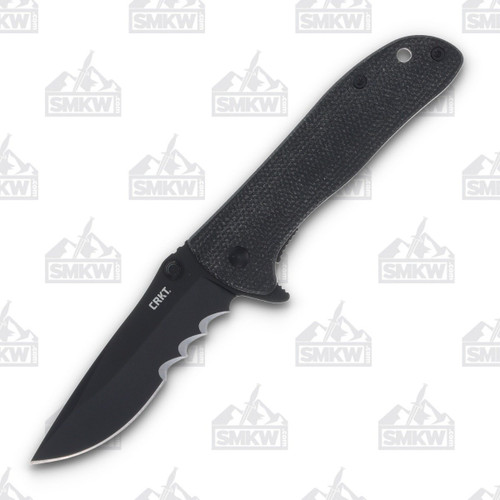 CRKT Drifter Folding Knife Veff Serrated Black