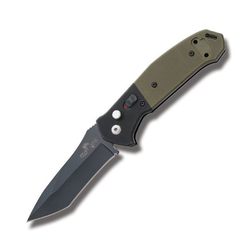 Bear & Son Bear Ops Bold Action V Green and Black G-10 Out-the-Side Automatic Knife