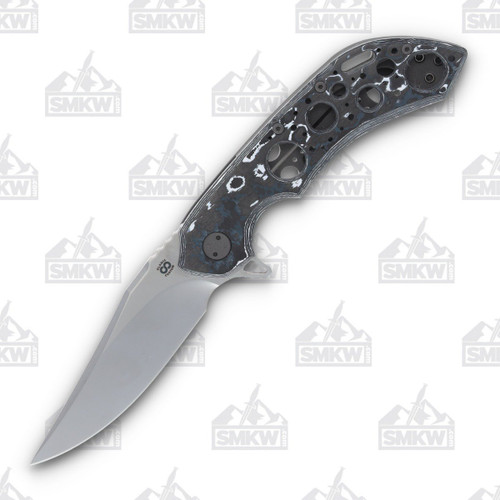 Olamic Wayfarer 247 Folding Knife Bowie White Storm Fat Carbon (Acid Rain)