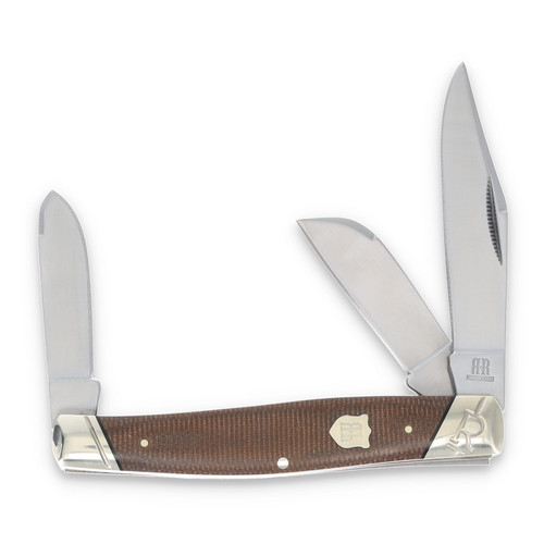 Rough Ryder Tater Skin Brown Burlap Stockman Folding Knife RR2334