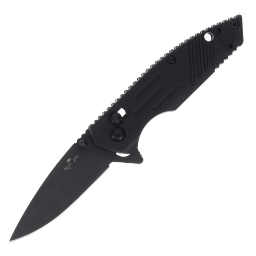 Bear OPS Rancor IX Slide Lock Folding Knife (Black  Plain Edge)
