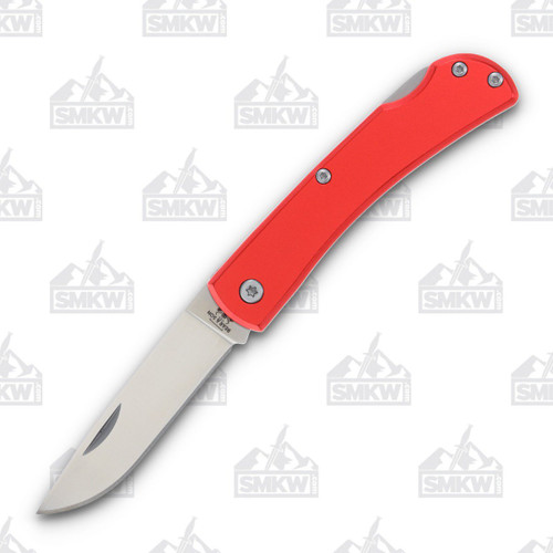 Bear & Son Small Farmhand Folding Knife Red Aluminum Front Open 1