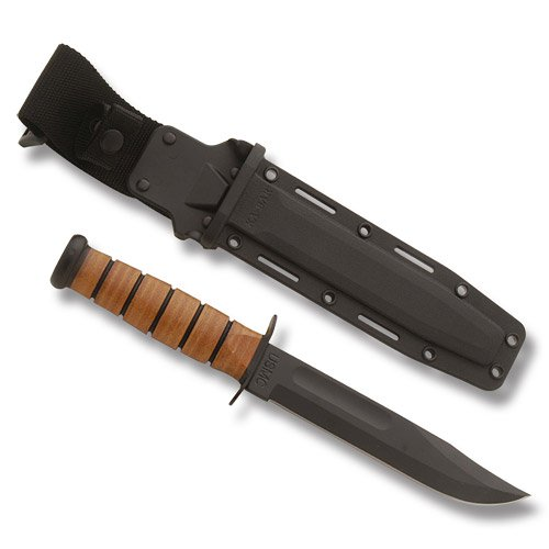 KA-BAR USMC Fighting Knife 7in Clip Point Straight Edge Fixed Blade