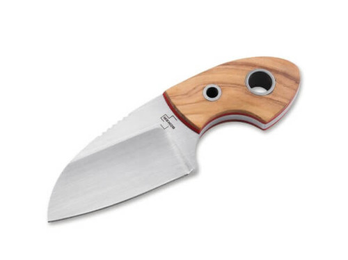 Boker Plus Gnome Natural Grain Olive Wood D2 Fixed Blade Knife