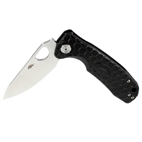 Honey Badger Leaf Flipper Linerlock Folding Knife (Small Black 14C28N)