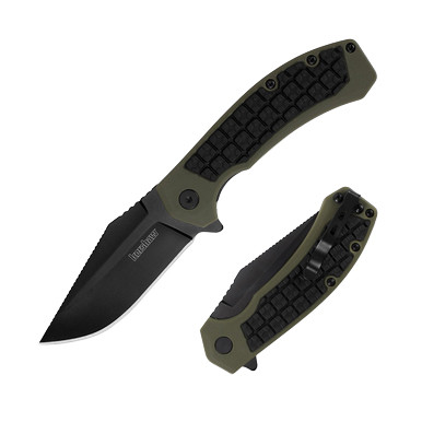 Kershaw Faultline Folding Knife OD Green GFN 3in Black Oxide Clip Point