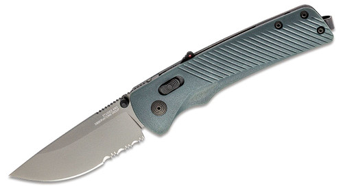 SOG Flash AT Urban Gray 3.45in Drop Point Partially Serrated Blade