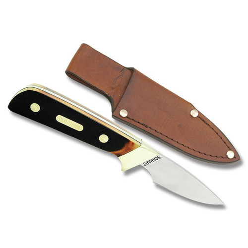 Old Timer Brown Sawcut Composition Little Finger Fixed Blade Knife