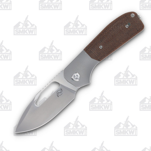 Liong Mah Design Field Duty 3.5 Linerlock Folding Knife (Brown Burlap Micarta)