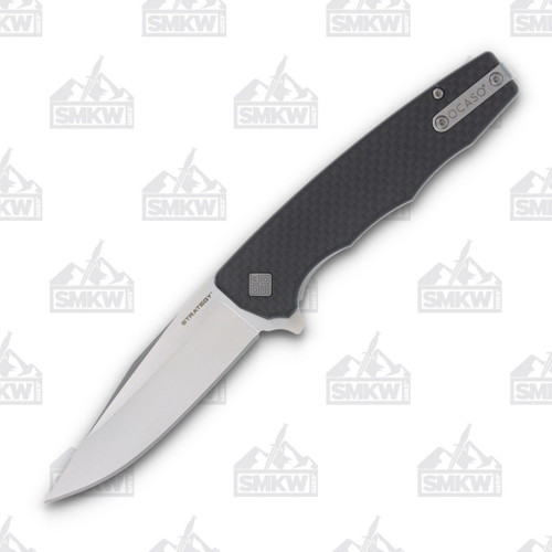 Ocaso Knives Strategy Carbon Fiber 3.5in Satin Clip Point Blade