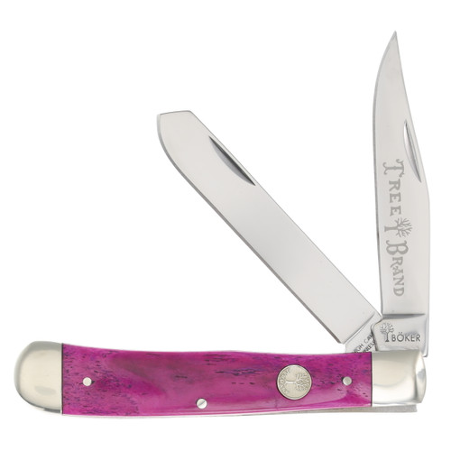 Boker Smooth Purple Bone Trapper Folding Knife SMKW Exclusive