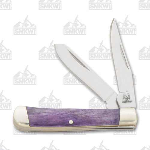 Rough Ryder Little Lookout Purple Smooth Bone Trapper Folding Knife