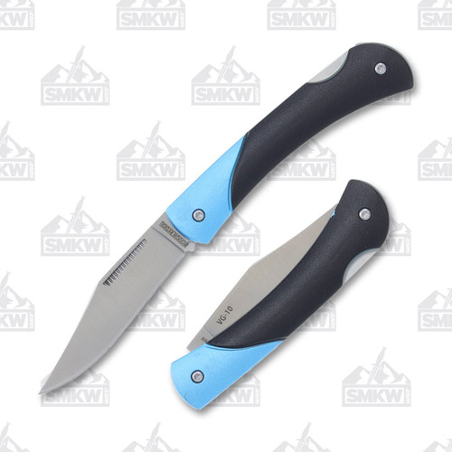 Rough Ryder VG-10 Lockback Folding Knife (Black and Blue)