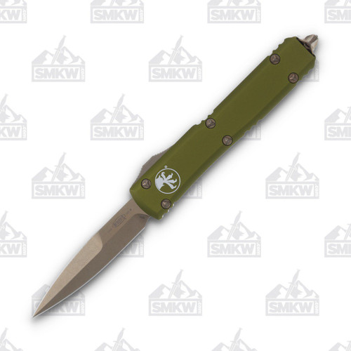 Microtech Ultratech Bronze Bayonet Out-the-Front Automatic Knife (S/E Bronze | OD Green)