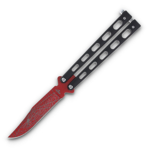 Bear & Son Widow Series 4" Black & Red Butterfly Knife