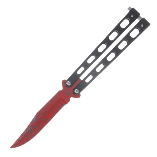 Bear & Son Widow Series 4" Black & Red Butterfly Knife BRW114B