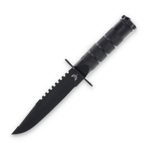 Combat Ready Fixed Blade Survival Knife with Hollow Handle and Storage Kit (Tactical Black)