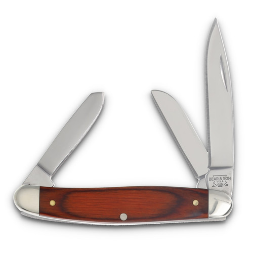 Bear & Son Midsize Stockman Folding Knife 3.25in Plain Rosewood