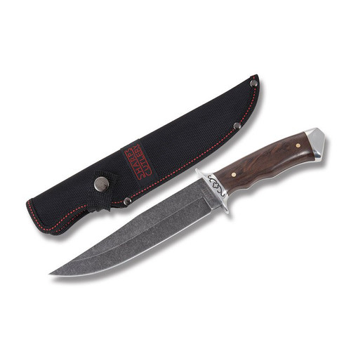 Frost Sharps Cutlery 12in Walnut Wood Fixed Blade Bowie Hunter