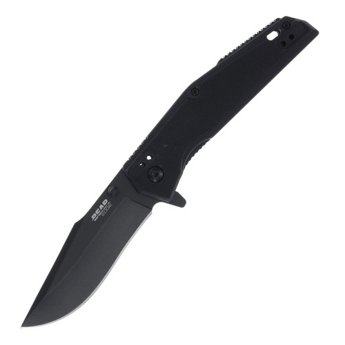 Bear Edge Sideliner Spring-Assisted Folding Knife (4.5"  Black G-10)