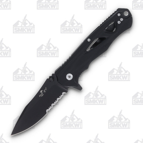 Bear & Son Bear OPS Rancor II Folding Knife Partially Serrated Tactical Black