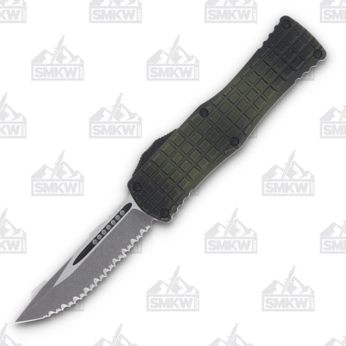 Microtech Hera Out-The-Front Automatic Knife (F/S Stonewash | Grenade Green Frag)