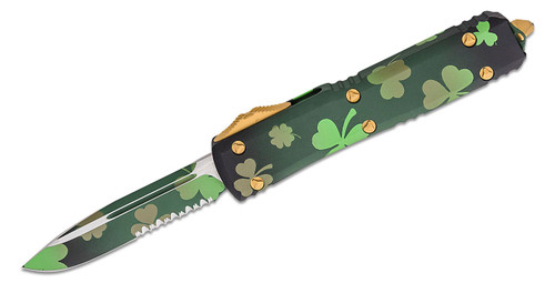 Microtech Ultratech Out-The-Front Automatic Knife (P/S Shamrock | Shamrock)