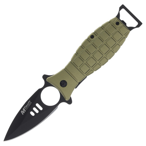 MTech Spring-Assisted Linerlock Folding Knife (Green Grenade)