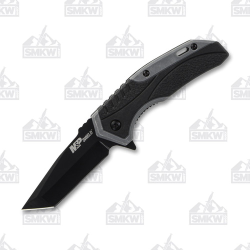 Smith & Wesson M&P Shield Spring-Assisted Flipper Black Tanto Linerlock Gray Polymer