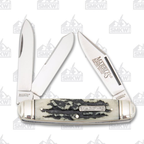 Marbles Cattlemans Whittler Folding Knife 2.62in Clip Point Stag