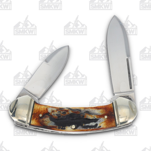 Rough Ryder Classic Cinnamon Bone Stag Bow Canoe Folding Knife