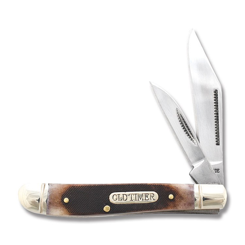 Schrade Old Timer Sawcut Bone Dog Leg Jack Folding Knife