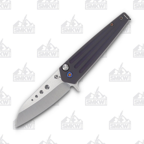 Medford Nosferatu Folding Knife 3.5in Tumbled Spear Point Blade Flamed