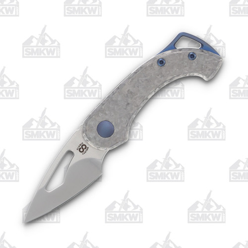 Olamic Appetizer A116 1.75in Satin XHP Kiridashi Frosty Titanium/Blue Hardware