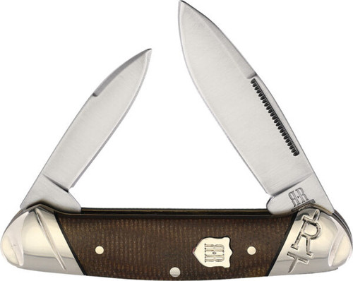 Rough Ryder Tater Skin Brown Burlap Canoe Folding Knife