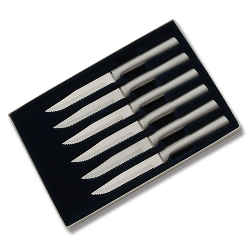 Rada Cutlery 6 Serrated Steak Knives Gift Set Aluminum