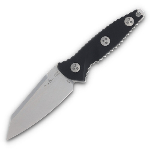 Microtech Socom Alpha Mini Warcom Fixed Blade Knife (S/E Stonewash | Black G-10)