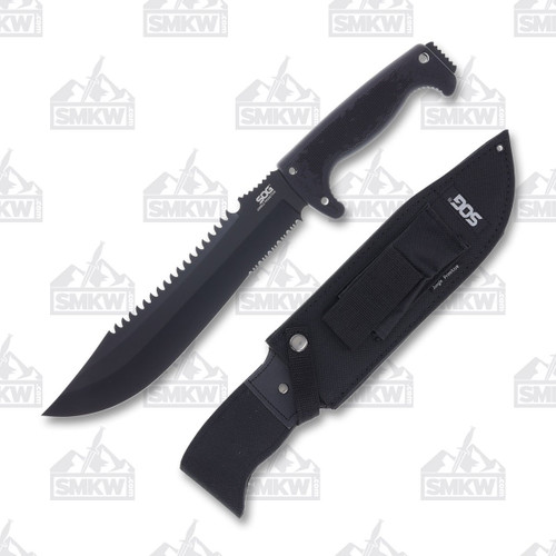 SOG Jungle Primitive Machete Knife 9.5in Clip Point Fixed Blade
