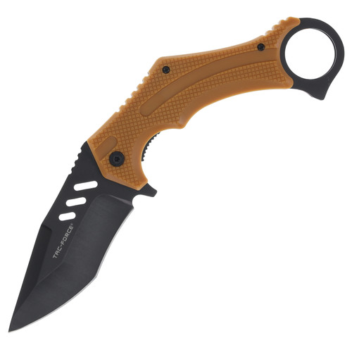 Tac-Force 1044BR Assisted Folding Knife 3.75in Drop Point Brown