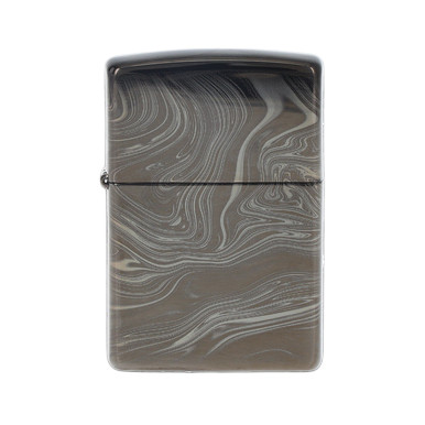 Zippo Marble Pattern High Polish Black and White Lighter