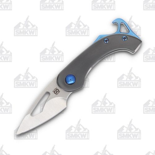 Olamic Appetizer Kiridashi Slipjoint Folding Knife and Bottle Opener A108 (Polished Zirconium  Jeweled Titanium)