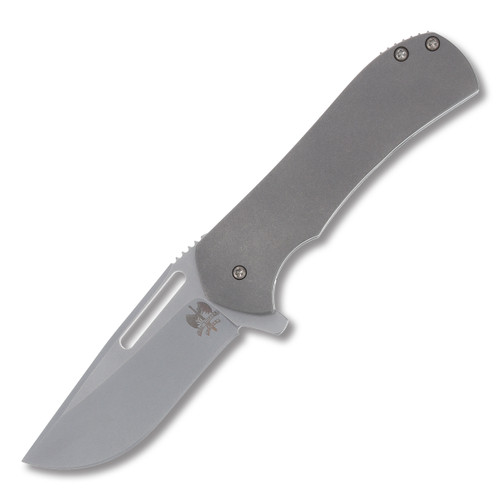 Doc Shiffer Field Grade Recon Framelock Folding Knife Magnacut, Natural Gray Titanium