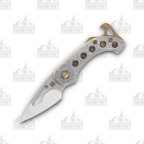 Olamic Appetizer with Bottle Opener A114 1.75in Satin XHP Kiridashi Frosty Titanium/Bronze Hardware