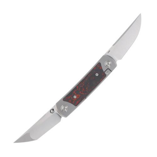 Yan Knives EMW East Meets West Double Flipper Folding Knife Lava Flow FatCarbon SMKW Exclusive